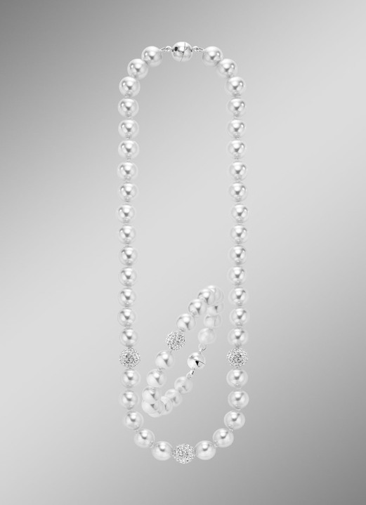 Damen-Modeschmuck - Wunderschön schimmerndes, 2-teiliges Schmuck-Set, in Farbe WEISS Ansicht 2