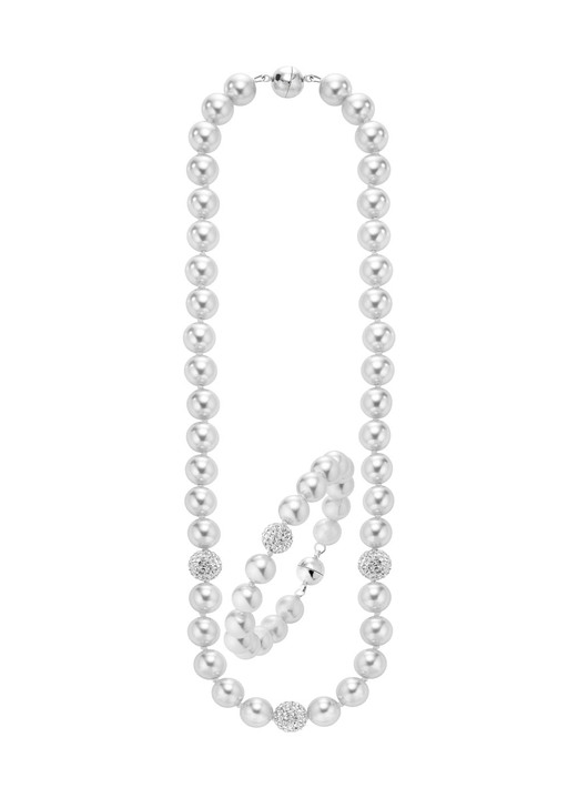 Damen-Modeschmuck - Wunderschön schimmerndes, 2-teiliges Schmuck-Set, in Farbe WEISS Ansicht 4