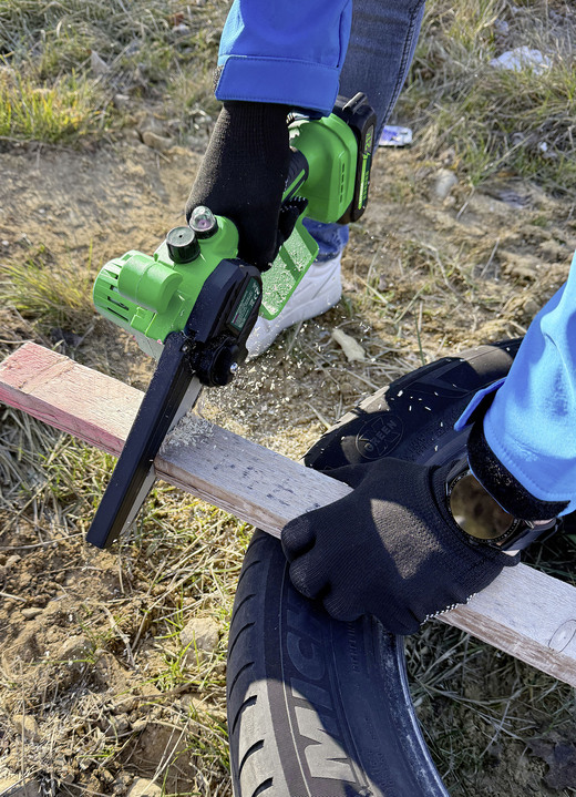 Gartenpflege - Akku-Mini-Kettensäge Hammersmith Pocket Saw Pro, in Farbe SCHWARZ-GRÜN Ansicht 2