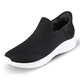 Komfortschuhe - Komfort-Sliding Sneaker mit Stretch-Fit Passform, in Größe 037 bis 044, in Farbe WEISS – Farbe SCHWARZ – Ansicht 1