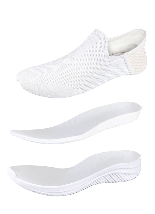 Komfortschuhe - Komfort-Sliding Sneaker mit Stretch-Fit Passform, in Größe 037 bis 044, in Farbe WEISS Ansicht 2