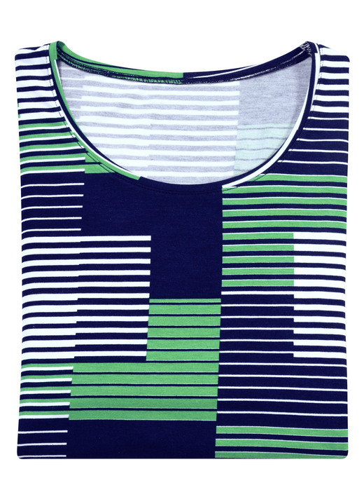 Shirts - Shirt mit Rundhalsausschnitt in 3 Farben, in Größe 036 bis 052, in Farbe MARINE-BLEU-WEISS Ansicht 3