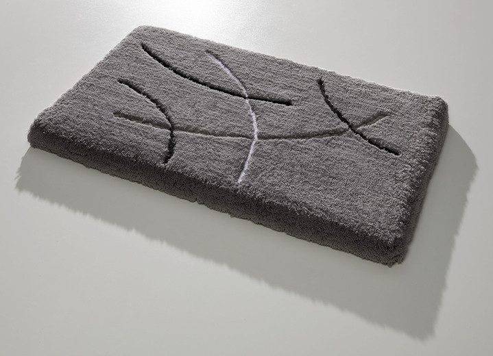 Badgarnituren - Badgarnitur in barfußweicher Qualität, in Größe 100 (Vorleger halbrund, 50/ 80 cm) bis 112 (WC-Deckelbezug, 47/ 50 cm), in Farbe SILBER Ansicht 1