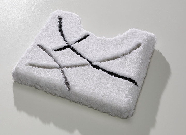 Badgarnituren - Badgarnitur in barfußweicher Qualität, in Größe 100 (Vorleger halbrund, 50/ 80 cm) bis 112 (WC-Deckelbezug, 47/ 50 cm), in Farbe WEISS Ansicht 2