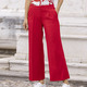 Hosen - Knöchellange Hose mit weitem Bein  – Farbe ROT – Ansicht 1 Hosen - Knöchellange Hose mit weitem Bein , in Größe 018 bis 052, in Farbe ROT – Farbe ROT – Ansicht 1