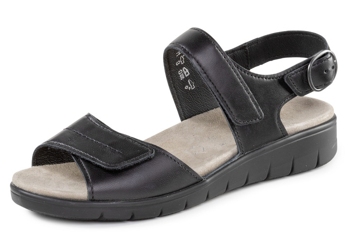Komfortschuhe - ELENA EDEN Sandale mit verstellbarem Fersenriemchen Komfortschuhe - ELENA EDEN Sandale mit verstellbarem Fersenriemchen, in Größe 3 bis 7 1/2, in Farbe SCHWARZ