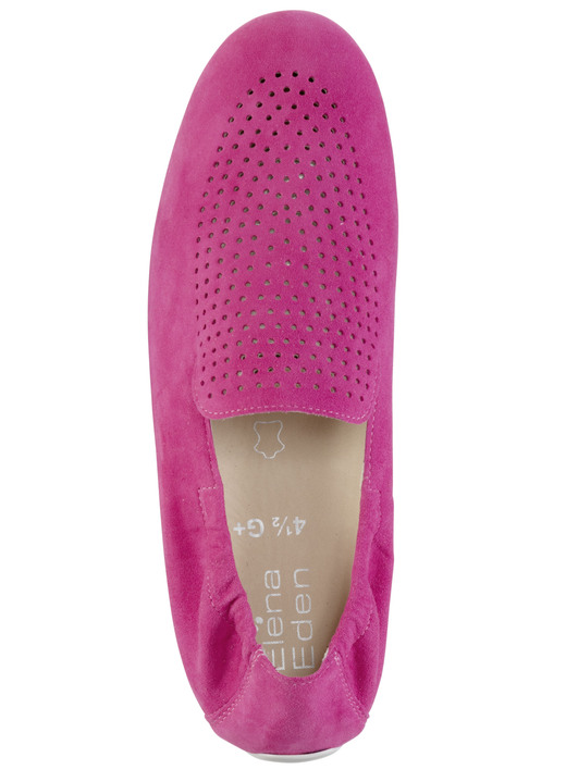 Komfortschuhe - ELENA EDEN Slipper aus weichem Veloursleder mit luftiger Perforation, in Größe 3 1/2 bis 8, in Farbe HELLGRAU Ansicht 8