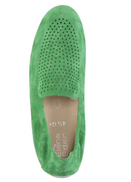 Komfortschuhe - ELENA EDEN Slipper aus weichem Veloursleder mit luftiger Perforation, in Größe 3 1/2 bis 8, in Farbe HELLGRAU Ansicht 11