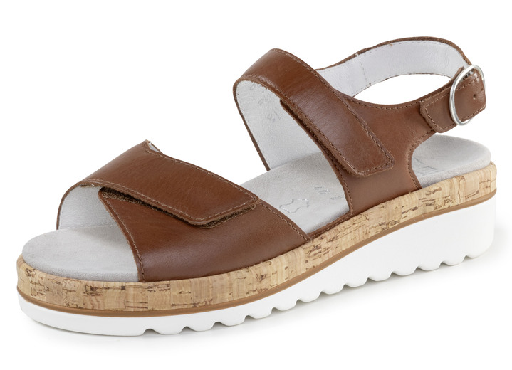 Komfortschuhe - ELENA EDEN Sandale aus Nappaleder, in Größe 3 1/2 bis 8, in Farbe COGNAC Ansicht 1