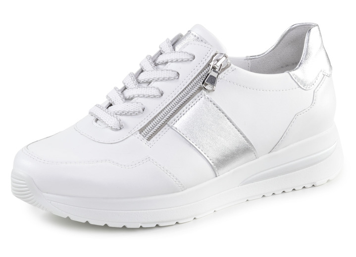 Komfortschuhe - ELENA EDEN Sneaker aus Nappaleder, in Größe 3 1/2 bis 8, in Farbe WEISS-SILBER Ansicht 1