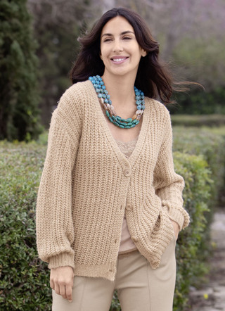 Strickjacke mit Paillettengarn