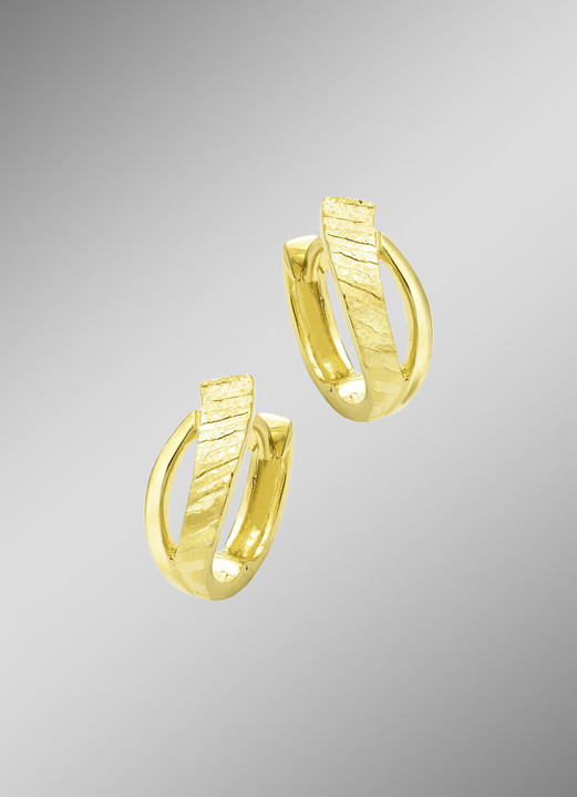 Ohrschmuck - Vergoldete Klappcreolen aus Silber, in Farbe  Ansicht 1