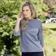Pullover - Shirt mit Turtleneck-Ausschnitt, in Größe 036 bis 052, in Farbe MARINE-JEANSBLAU-WEISS – Farbe MARINE-JEANSBLAU-WEISS – Ansicht 2