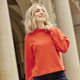 Mode - Shirt mit Stehkragen, in Größe 036 bis 048, in Farbe ORANGE – Farbe ORANGE – Ansicht 3