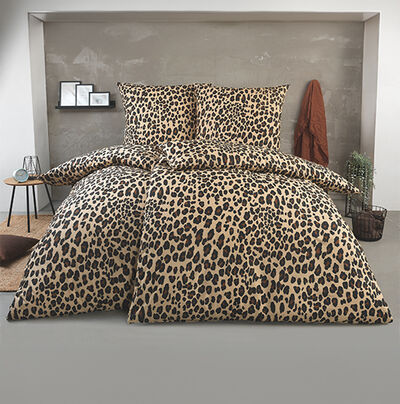 Bettw&auml;sche mit Leoparden-Muster