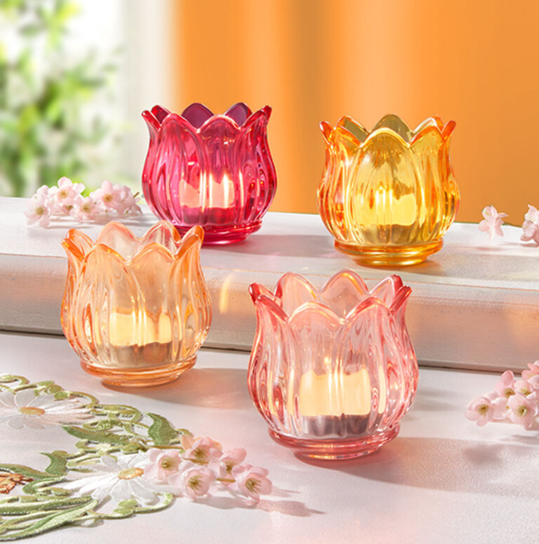 4 Blumengef&auml;&szlig;e f&uuml;r Teelichter