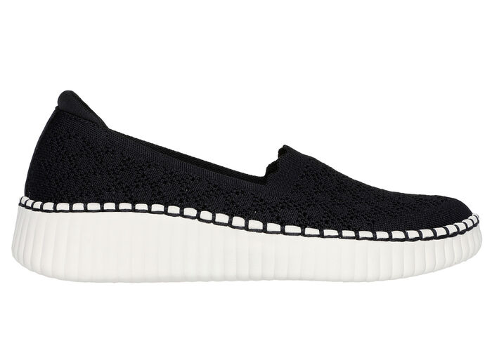 SKECHERS Slipper aus dehnbarem Strick-Material SCHWARZ