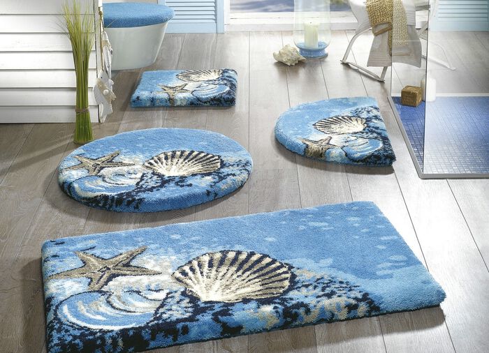 GRUND Badgarnitur mit rutschhemmender Latex-Rückseite BLAU