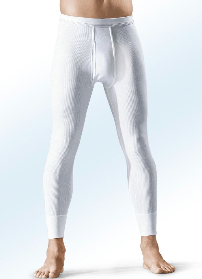 Hermko Zweierpack Unterhosen aus Doppelripp mit Eingriff, wei&szlig; 