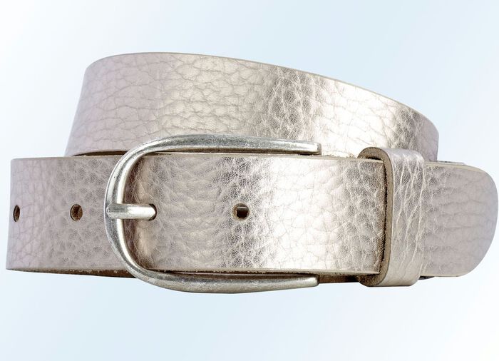 Edler Lederg&uuml;rtel MATTGOLDFARBEN