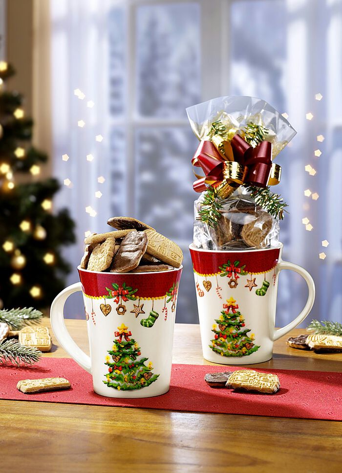 Tassen im 2er-Set, mit Mini-Gewürzspekulatius 