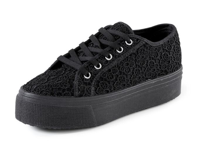 Elegante Damen-Schn&uuml;rschuhe, mit herausnehmbarem Fu&szlig;bett SCHWARZ