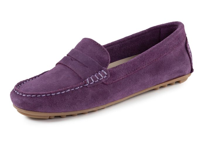 ELENA EDEN Mokassin-Slipper aus geschmeidigem Rind-Veloursleder 
