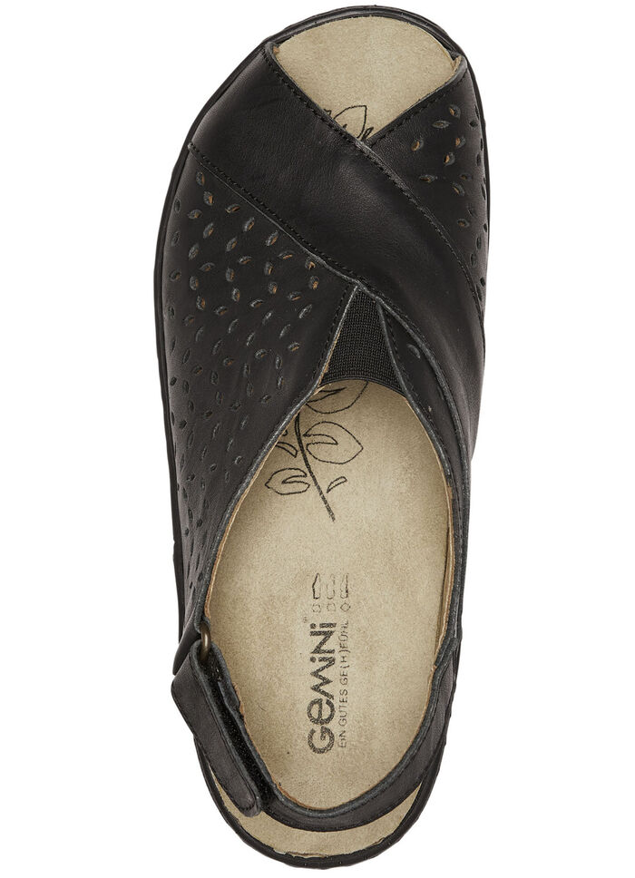 Gemini Sandale aus luftig perforiertem Rind-Nappaleder SCHWARZ