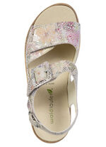 Waldläufer, bequeme Damen-Sandaletten, Weite K, mit herausnehmbarem Fußbett ROSÉ-BUNT