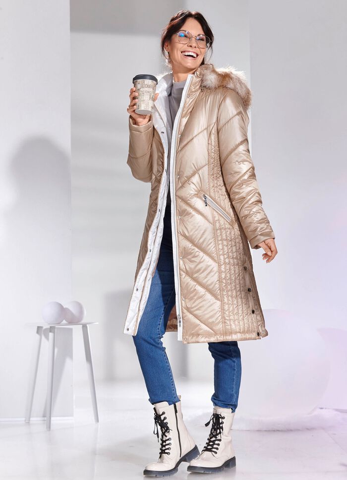 Mantel mit abnehmbarer Kapuze 