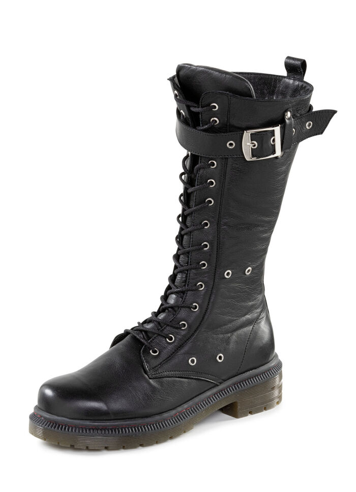 Andrea Conti Schn&uuml;r-Stiefel mit verstellbarer Schlie&szlig;e SCHWARZ