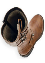 Remonte, gefütterte Damen-Stiefel, Winterschuhe, Weite G, mit Lammfell COGNAC