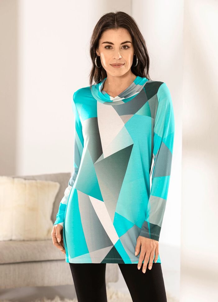 Longshirt mit legerem Rollkragen 