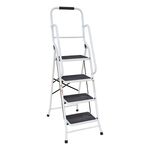 Sicherheitsleiter mit Gel&auml;nder auf beiden Seiten 