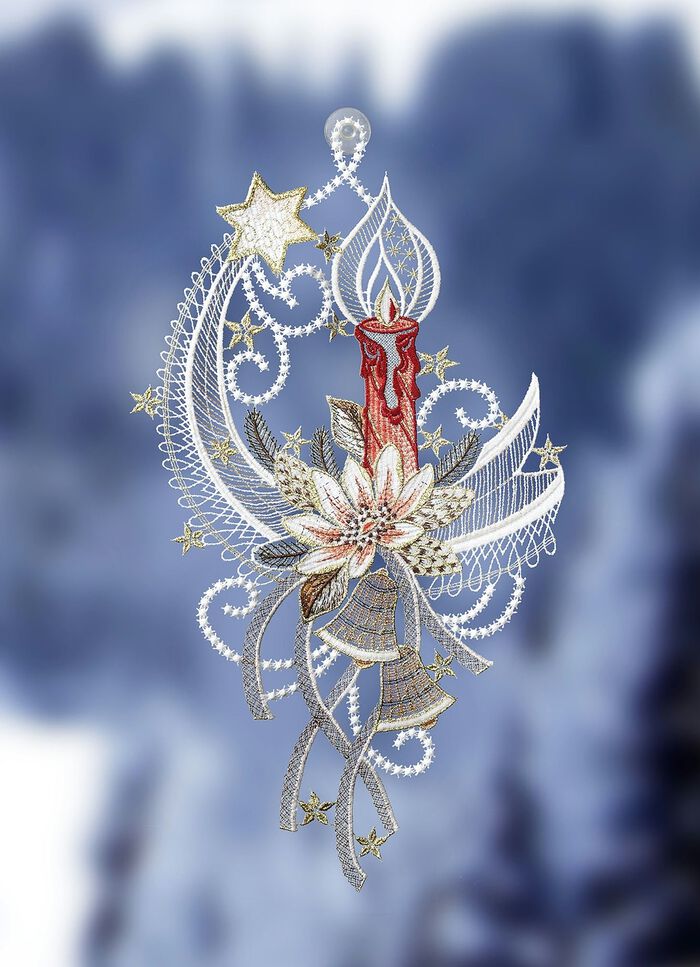 Fensterbild Kerze mit Sternenschweif 