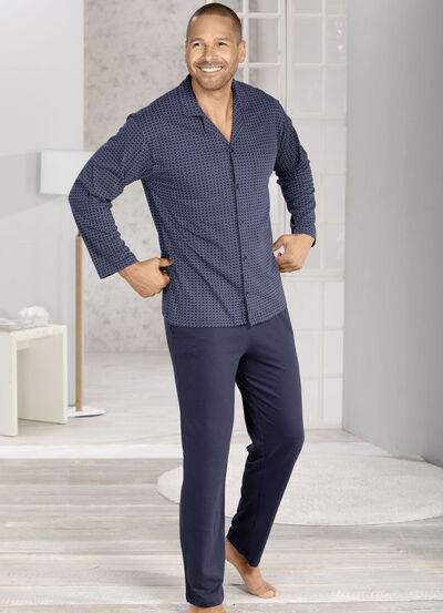 Schlafanzug mit durchgeknöpftem Oberteil 