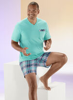 Comte Shorty mit V-Ausschnitt und Brusttasche 