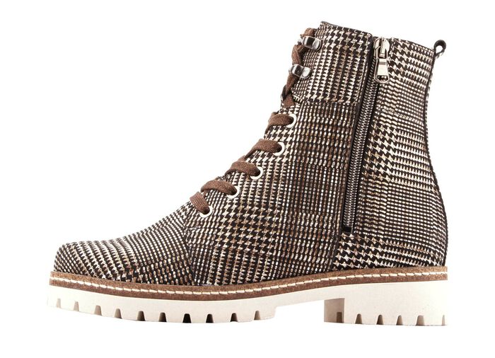 Waldl&auml;ufer Schn&uuml;r-Stiefelette mit zartem Metallic-Schimmer BRAUN