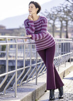 Jerseyhose mit ausgestellter Fußweite BROMBEER