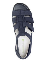 Waldl&auml;ufer, bequeme Damen-Sandalen, Weite H, mit herausnehmbarem Fu&szlig;bett MARINE