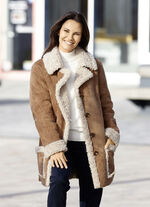 Jacke aus Veloursleder-Imitat 