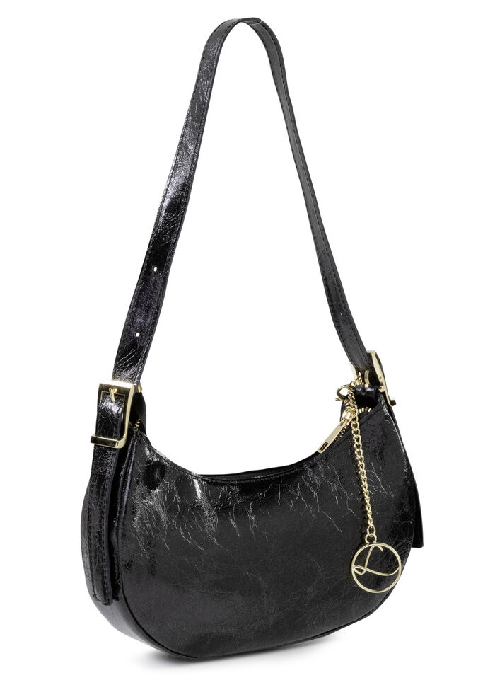 Laurina Tasche aus Crashlack-Kableder SCHWARZ
