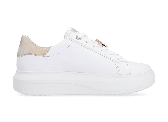 Sneaker mit Libellen-Metallschmuck WEISS-GOLD