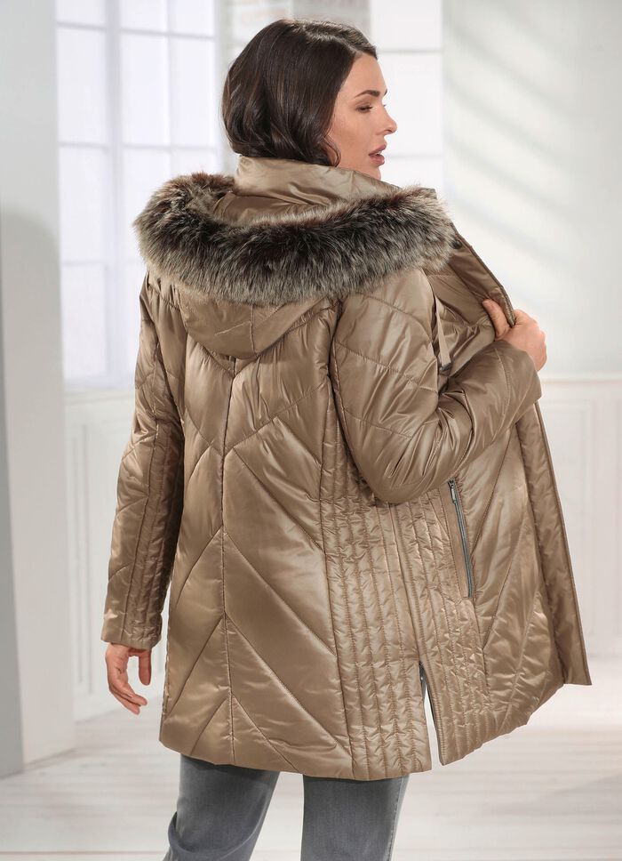 Jacke mit abnehmbarer Kapuze GOLDBEIGE