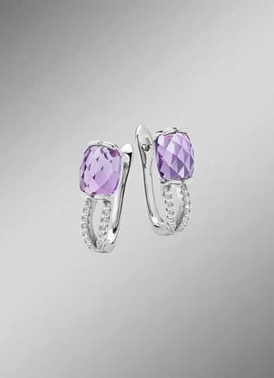 Funkelnde Eleganz: Ohrstecker mit echt Amethyst- 