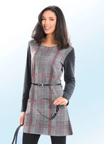 Tunika mit Karo-Dessin im Vorderteil 