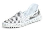 Gemini Slipper mit sommerlich perforiertem Rind-Nappaleder WEISS