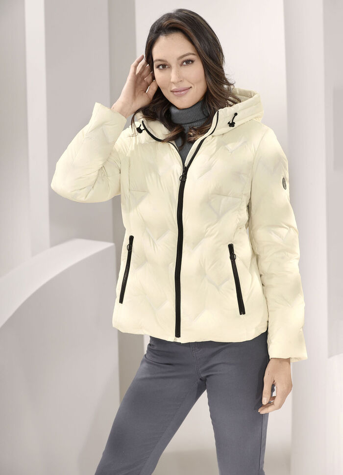 Daunenjacke mit fester Kapuze 