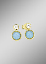 Himmlische Eleganz: Ohrstecker mit echten blauen Chalcedonen 