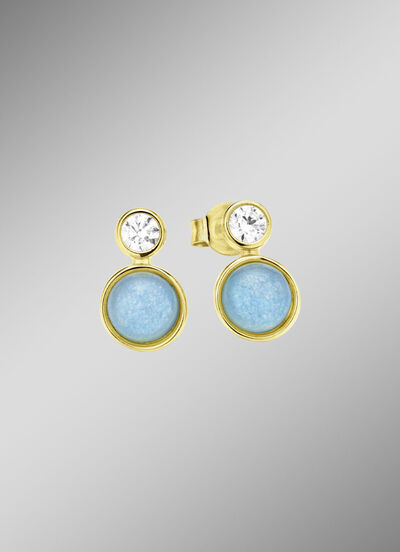 Himmlische Eleganz: Ohrstecker mit echten blauen Chalcedonen 